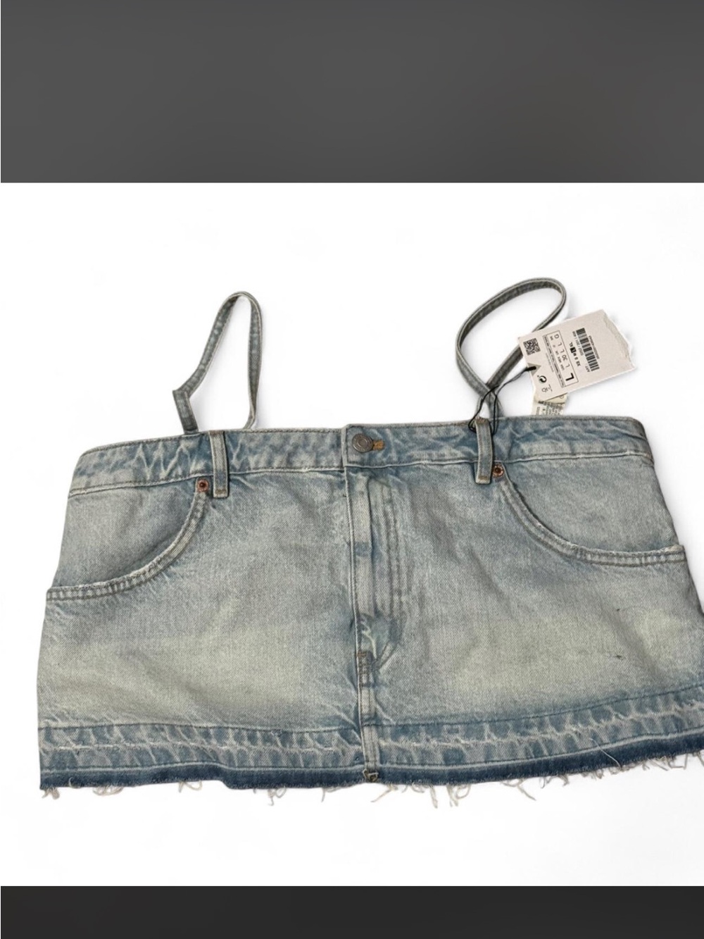 Zara Light Blue Denim Crop Top